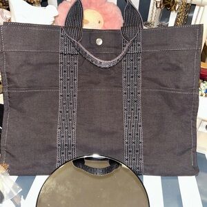 Hermes Black and Gray Tote Bag